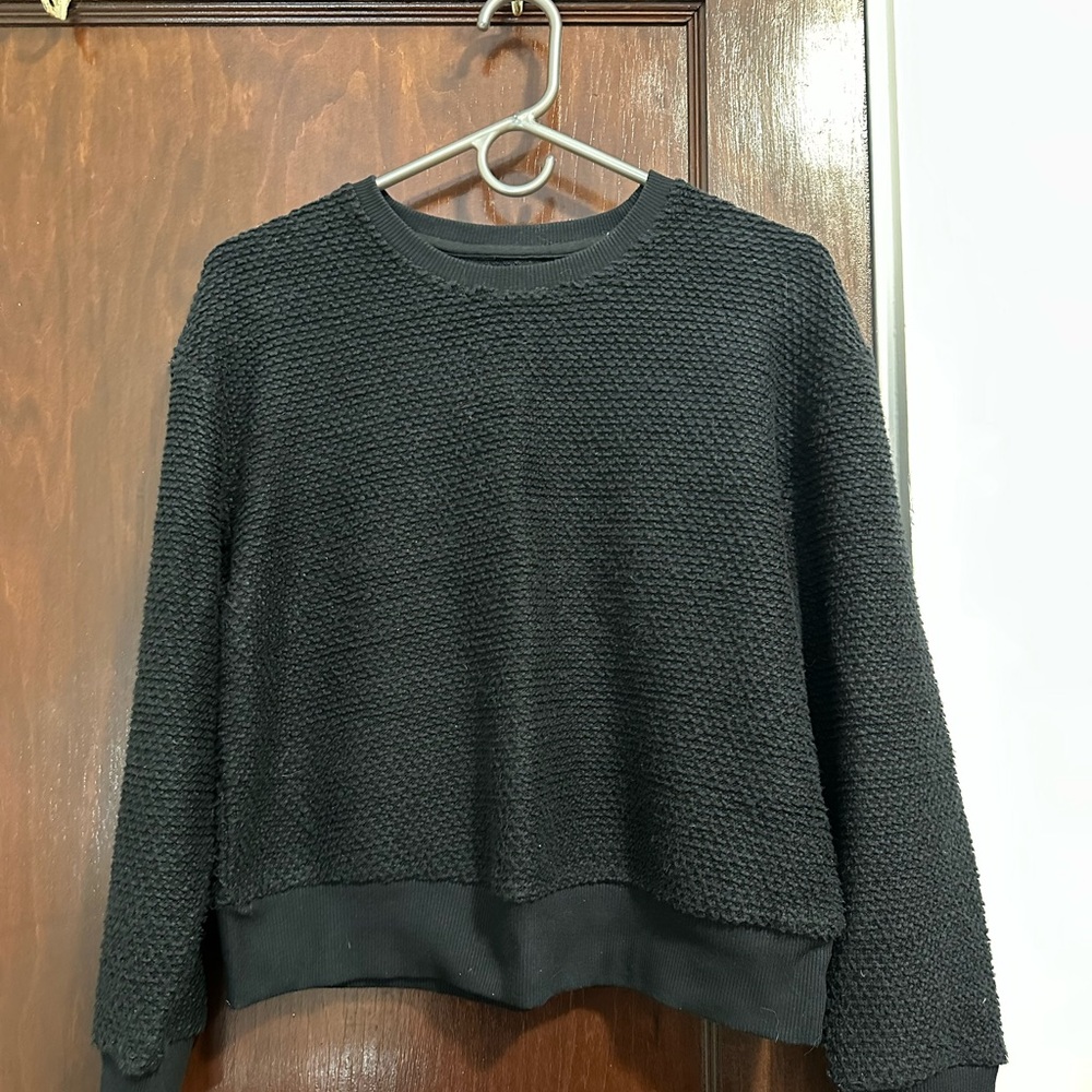 Marine Layer Dark Gray Textured Crew Neck Sweater